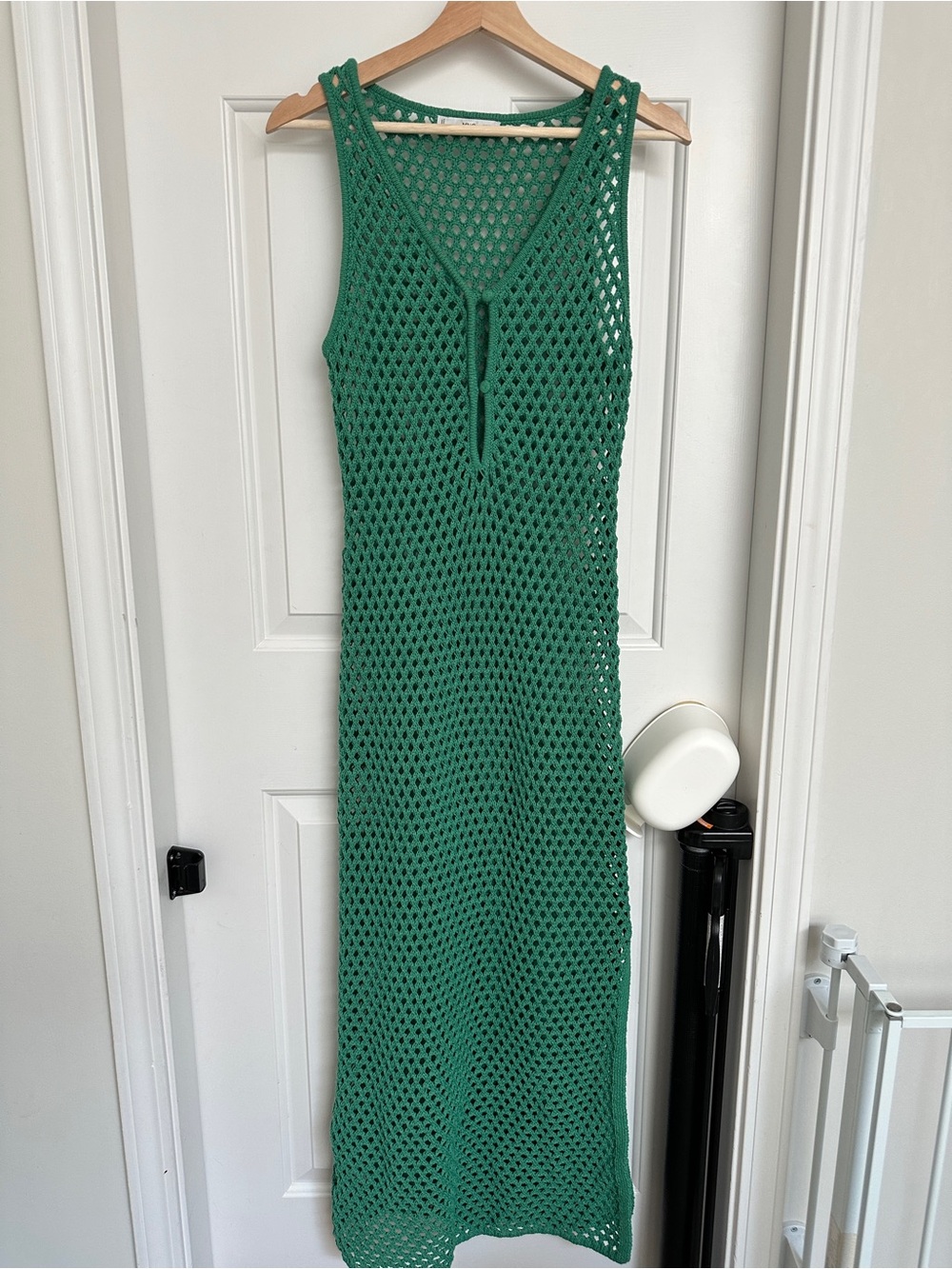 Mango Emerald Green Crochet Maxi Dress - 4 US